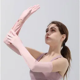 Cycling Gloves Summer Long Sleeve Non-slip Ice Silk Sunscreen Women Elastic Arm