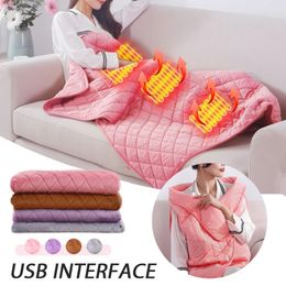 Electric Blanket USB 120/140cm Electric Blankets Thicker Heater Heated Blanket Mattress Thermostat Electric Heating Blanket Winter Body Warmer 231114