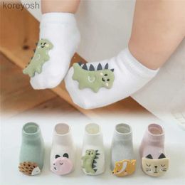 Kids Socks Cute Baby Boy Girl Kids Dinosaur/fox Newborn Cheap Stuff Anti Slip Sokken for 0-3years Bebe Infant Toddlder FloorL231114