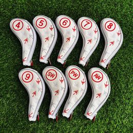 Golf Headcover Other Golf Products George Spirit Golf Club Head Cover Iron Protective Highquality PU Plus Velvet 456789Aps 9Pcs 8423