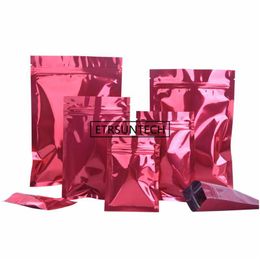 Packing Bags Various Of Sizes Tear Notch Aluminium Foil Bag Heat Sealing Storage Flat Red Lx1046 Drop Delivery Office School Business Dhonv