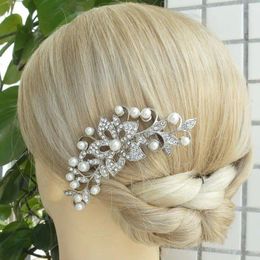 Hair Clips Wedding Comb Pearl Rhinestone Bridal Jewelry Accessories Bridesmaid - 2235D1