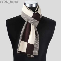 Scarves 2022 Casual Cool Winter Scarves Men Scarf Warm Neckercheif Business Plaid Kint Scarves Men Cotton Wraps Male Sjaal Foulard YQ231114