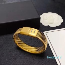 Spring elastic Cheque bracelet design unique letter steel bracelet avant-garde unique bracelet suitable
