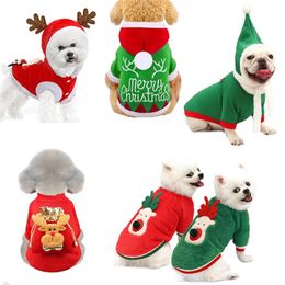 Dog Apparel Christmas Clothes Pets Clothing Santa Costume Year Cat Outfits Xmas Deer Hat Puppy Coat Hoodie Party 231113