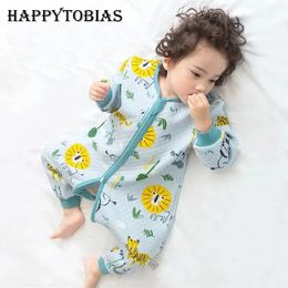 Sleeping Bags Happytobias Spring Autumn Baby Sleeping Bags Split Leg Cotton Toddler Sleepsack Kids Sleepers Schlafsack Pyjamas Jumpsuit S15 231114