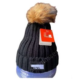 North Beanie Designer Faced Top Quality Hat Hat Autumn And Winter Women's Face Small Raccoon Dog Hair Knitted Hat Outdoor Skiing Thickened Warm Cold Hat Cold Hat