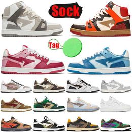 bapestars sk8 sta low baped Designer casual shoes 93 HI high mens womens shoe lows camo Blue White Grey Pink Plate-forme luxury trainers good