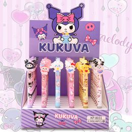 48pcs/lot Cartoon Resin Press Pen Good-looking Kuromi Pen Kids Gift 0.5mm Gel Pens School Supplies Kawaii Stationery Pen Writing Student 3002