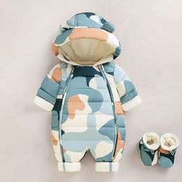 Rompers born Autumn Winter Overall For Children Infant Thicken Clothes Boy Hooded Baby costume little Girls clothing toddler Romper 231113