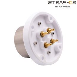 Freeshipping High End 4pin Jumbo Bayonet Ceramic Vacuum Tube Socket Base For 845 805 211 810 FU-5 Hifi Audio AMP DIY Titanium Plated 1P Euur