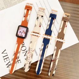For apple watchband watch9 strap iwatch8 Leather strap 1/2/3/4/5/6/7/8 general-purpose 38/40/41mm42/44/45/49mm strap