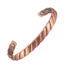 Bangle Wollet 17cm Pure Copper Magnetic Bracelet For Women Valentine's Day Gift Her Width 8mm