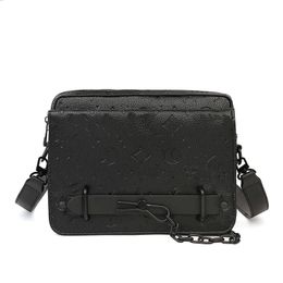 New men's shoulder crossbody bag R lock small satchel horizontal printing embossed small backpack