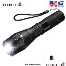 Flashlights Torches Outdoor Led Flashlight 2000Lm Tra Bright Linterna Waterproof Torch T6 Cam Lights 5 Modes Zoomable Light5188564 Dro Ot1Em