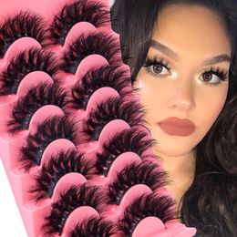 Thick Curly Fake Eyelashes Naturally Soft Delicate Handmade Reusable Fluffy Faux Mink Lashes Full Strip Lash Extensions Makeup Accessory for Eyes