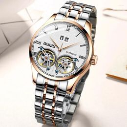 Wristwatches HAIQIN Men's Watches Watch Men 2023 Luxury Waterproof Fashion/Automatic/Mechanical/Gold/Military Montre Homme