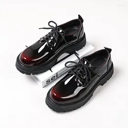 Dress Shoes Luxury 3 Colours Outdoor Safety Patent Leather Work Casual Oxford Lace Up Men Wear Resistant