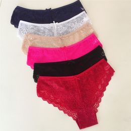 Women's Panties 3 Pieces a Pack Women's Lace Panties Sexy Underwear Woman Lingerie Briefs Transparent Culotte Pantys Solid Color Underpants Soft 230414