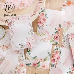 Sheets Colourful Blossom Series Literary Watercolour Flower Border Material Paper Memo Pad Creative DIY Decor Stationery