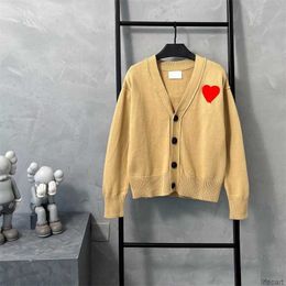 AMIParis Cardigan Sweater Jacquard A Heart Coeur Love Sweat AM I Paris Casual Men Women Knit Hoodie Jumper 2023 Winter Fashion AmiShirt AMIs OV23