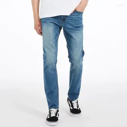 Men's Jeans Blue Men Stretch Summer Casual Light Slim Pants Color: Dark Black Grey Medium