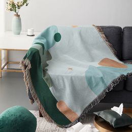 Blankets Geometry Sofa Throw Blanket Simple Carpet Star Moon Tapestry Sofa Towel Knitted Throw Blanket Bedspread Home Decoration 230414