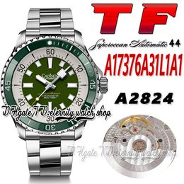 TF Superocean 44 ETA A2824 Automatik Herrenuhr A17376A31L1A1 Keramiklünette Grün Weißes Zifferblatt Stickmarkierungen Edelstahlarmband Super Edition Ewigkeitsuhren