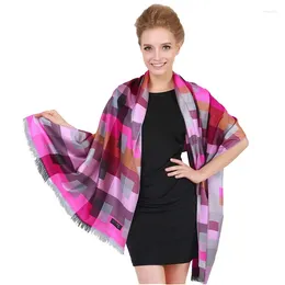 Scarves Women's Warm Winter Wrap Cape Jacquard Pashmina Elegant Color Block Tassel Shawl Thick Coldproof Scarf