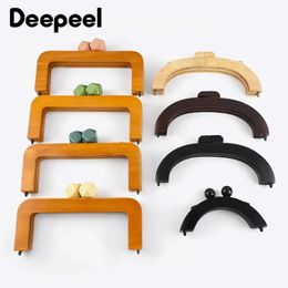 Bag Parts Accessories Deepeel 14/20/30cm Bag Wooden Handle Bags Closure Kiss Clasp Purse Frames Lock Buckles Handles DIY Sewing Brackets Accessories 231114