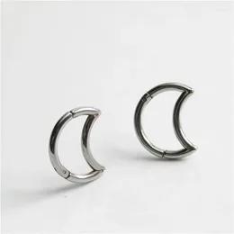 Stud Earrings Romantic Simple Lovely Silver Color Moon Fashion Women's Titanium Steel Small Piercing Jewelry