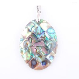 Pendant Necklaces RONGZUAN Zelanian Abalone Shell Pearl Gem Stone Oval Bead Necklace Chain Jewelry TN3376