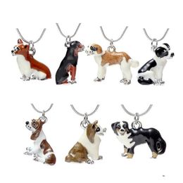 Pendant Necklaces Enamel Dog Necklace Cute Best Friends Pet Pendants Fashion Jewellery For Women Christmas Gift Drop Delivery Dhgarden Dhti9