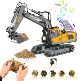 Transformation toys Robots 2.4G RC Excavator Children Remote Control Model Car Engineering Dump Truck Bulldozer High Tech Remote Control Car Children ToysL231114