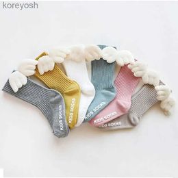 Kids Socks New Style for Autumn and Winter Baby Wings Silicone Non-Slip Baby Knee Length Boneless Tube Children's AngelL231114