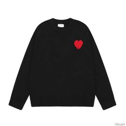 AM I Paris Knitted Sweater Hoodies AMIParis Streetwear amisweater Hip Hop casual Women Long sleeve Hoodie Coeur Love Jacquard Heart Pull AMIs 5YKU