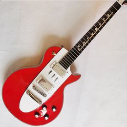 Customized electric guitar, red finish, metal decoration, rosewood fingerboard, chrome alloy hardware, free shipping