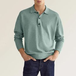 Men's Polos Men Polo Shirts Men Long Sleeve Solid Polo Shirts Camisa Polos Masculina Business Casual Cotton Plus Size Polo Tops 230414