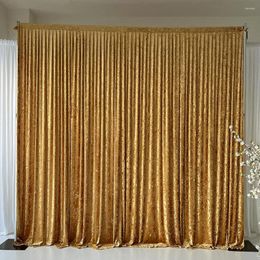 Party Decoration 2023 Arrival Crushed Velvet 3m Hx 3mW Gold Home Using Curtain Drape Wedding Backdrop