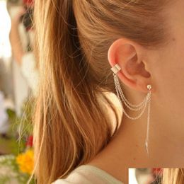 Dangle Chandelier Novelty Leaves Earrings Long Tassels Ear Clip Sier Gold Color Stud For Women Gift Jewelry Dhs Drop Delive Dhgarden Dhw48