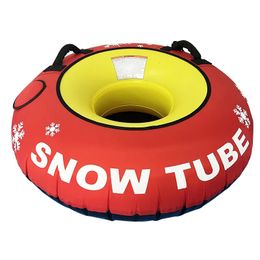 Sledding Nylon Cover Inflatable Snow Tube Sled for Winter Play Equipment Durable Bottom 1 Rider 231113