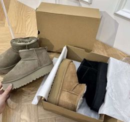 Designer Classic Ultra Mini Boots Snow Boot Platform Women Men Fur Sheepskin Tasman Tazz Chestnut Sand Mustard Seed Beige Driftwood Australian Winter Ankle shoe YAY