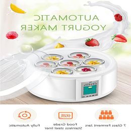 FreeShipping 15L Automatic Yoghourt Maker with 7 Jars Multifunction DIY Tool Stainless Steel liner Natto Rice Wine Pickle Yoghourt Machine Rebw