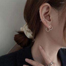 Stud Earrings Geometric Circle For Women Girl Korea Fashion Punk Hip Hop Trendy High Quality Student Lady Jewellery BOYULIGE