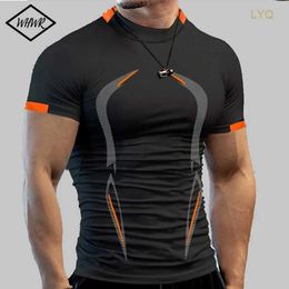 Men's T-Shirts Men's Fitness Short Sleeves Summer Casual Comfortable Tight-Fitting T-Shirt Sports Gym Sportswear Quick-Drying Breathable TeeS