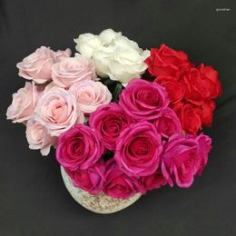 Decorative Flowers Simulation Rose Bouquet Bridal Wedding 10 Heads Fake Roses Artificial Flower Silk Home Decoration