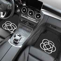 Interior Accessories Car Floor Mat Exquisite Flower Lines PVC Heavy Duty Front Carpet Liner For Vehicles