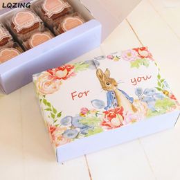 Gift Wrap 10Pcs Cute Carton Mooncake Paper Boxes DIY Handmade Bakery Pastry Wedding Treat Cookie Dessert Box For Guests