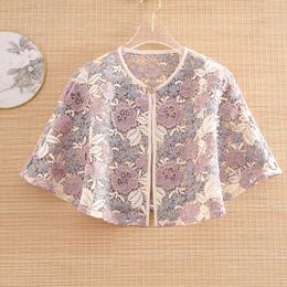 Ethnic Clothing Chinese Style Spring Autumn Women Hollow Out Tops Cloak Retro Elegant Loose Lady Luxurious A Buckle Shawl Coat