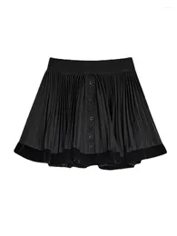 Skirts Japanese Fashion Sweet Black Autumn Winter Gyaru Gothic High Waist Kpop Pleated Skirt Coquette Streetwear Preppy Style